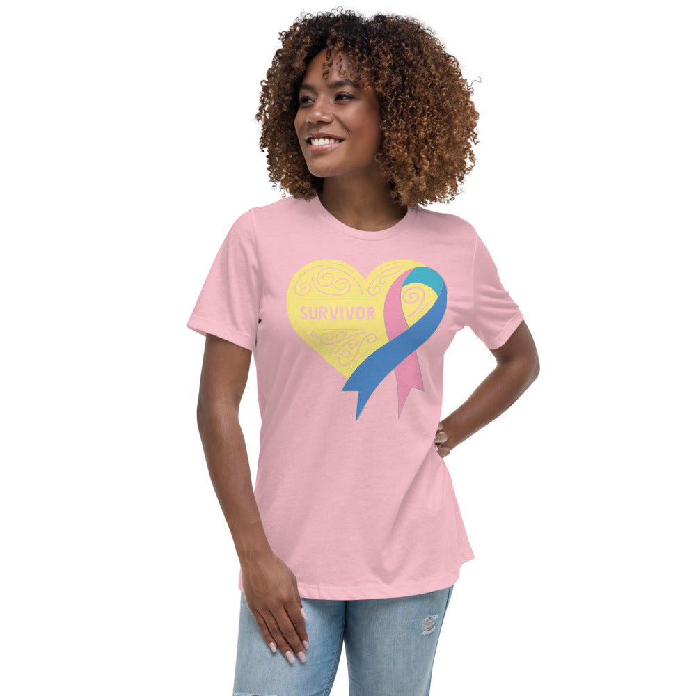 Survivor Cream Thyroid Cancer -- Womens Relaxed T Shirt