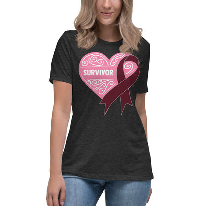 Survivor Pink Multiple Myeloma Cancer -- Womens Relaxed T Shirt