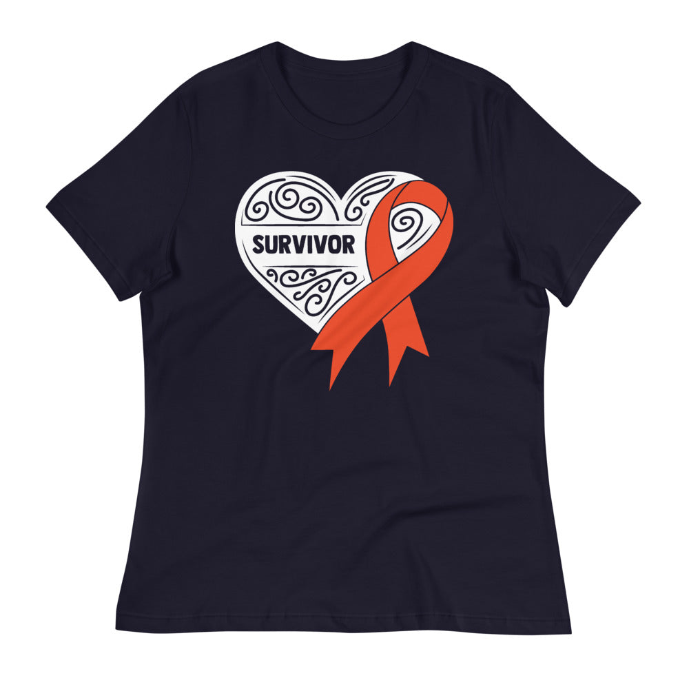 Survivor White Leukemia Cancer -- Womens Relaxed T Shirt