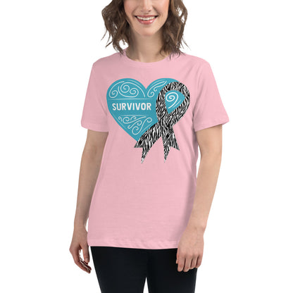 Survivor Blue Carcanoid Cancer -- Womens Relaxed T Shirt