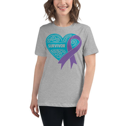 Survivor Teal All Cancers -- Womens Relaxed T Shirt