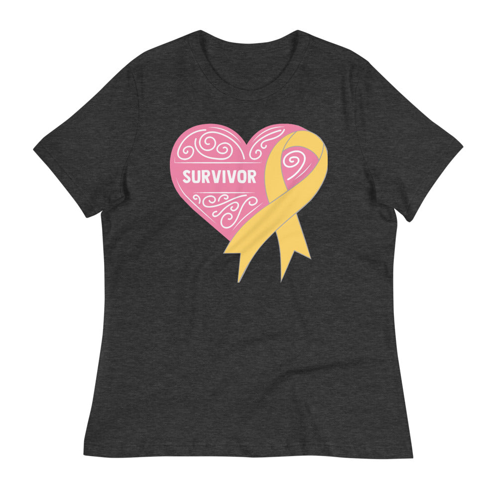 Survivor Pink Childhood Cancer -- Womens Relaxed T Shirt