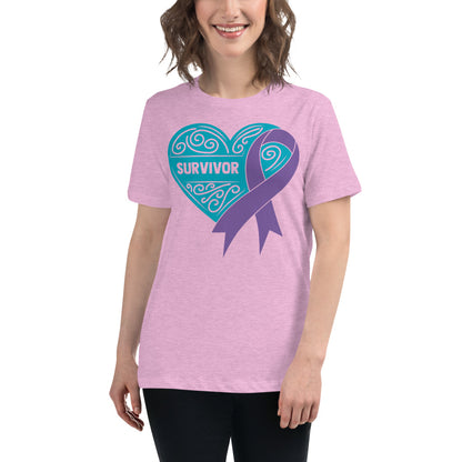 Survivor Teal All Cancers -- Womens Relaxed T Shirt