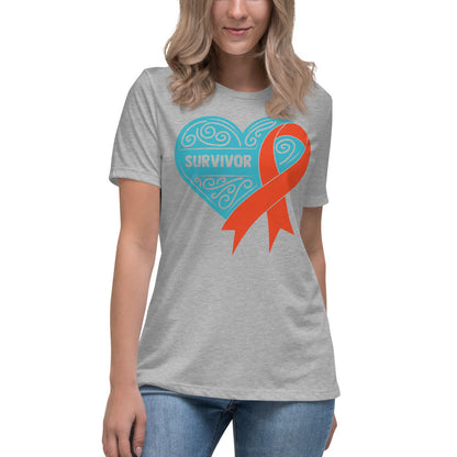 Survivor Teal Leukemia Cancer -- Womens Relaxed T Shirt