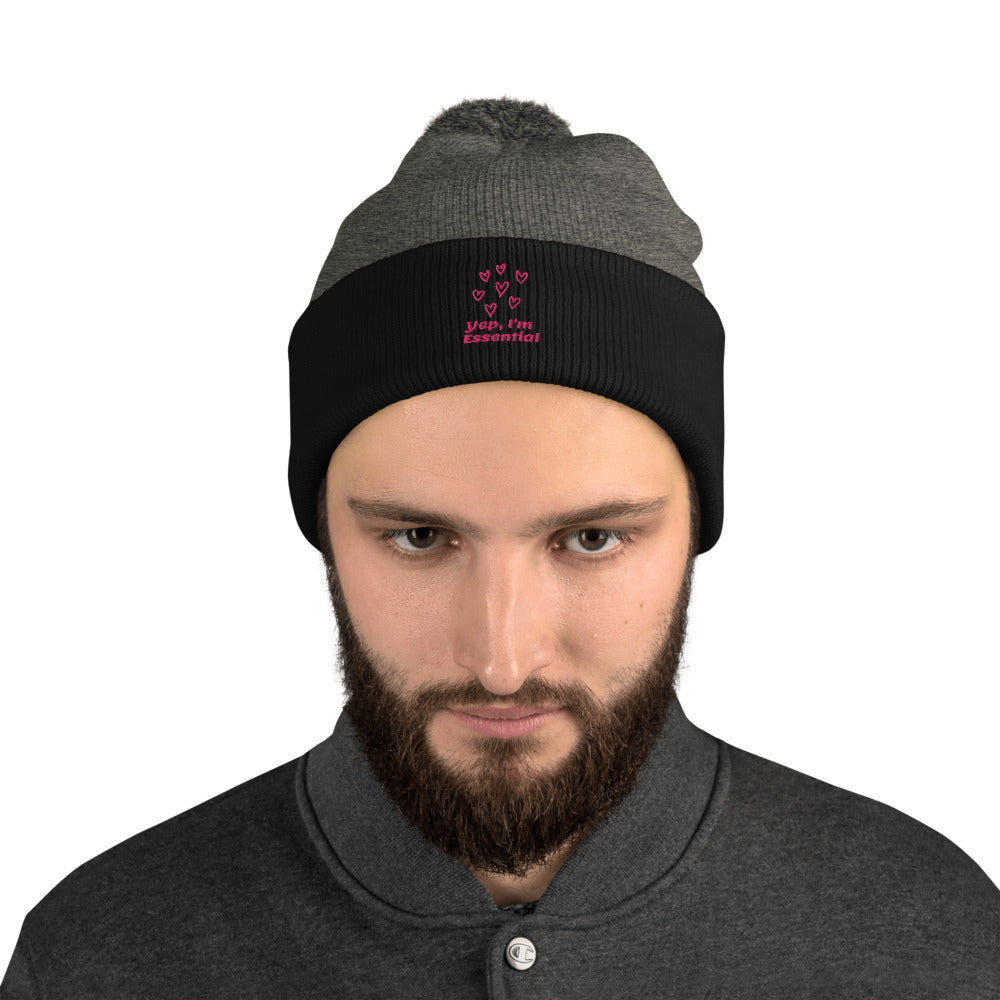 Yes I'm essential - Pom-Pom Beanie