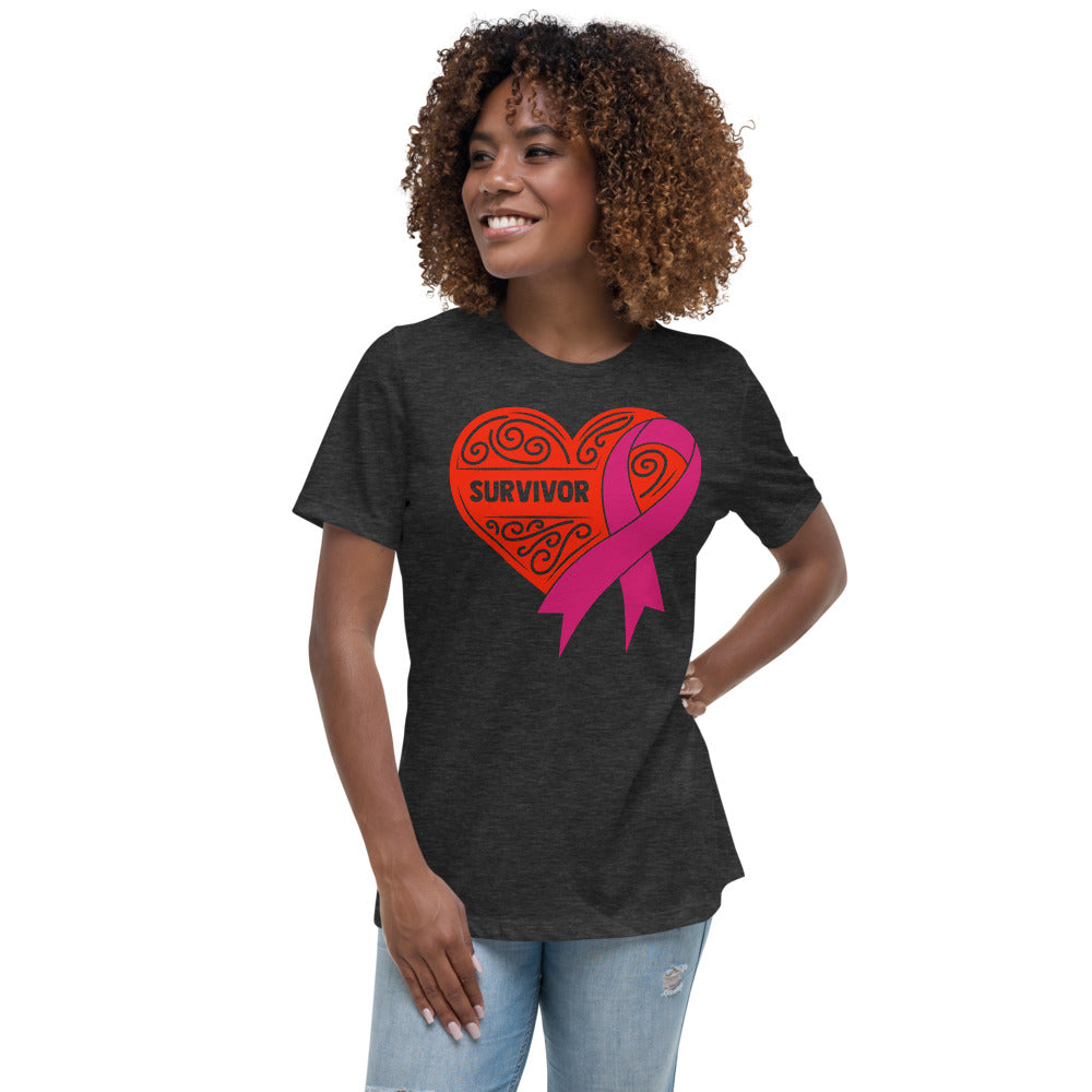 Survivor Red Breast Cancer -- Womens Relaxed T Shirt