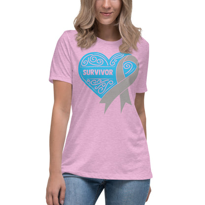 Survivor Blue Brain Cancer -- Womens Relaxed T Shirt