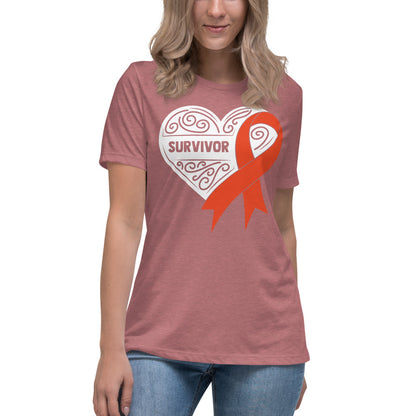 Survivor White Leukemia Cancer -- Womens Relaxed T Shirt