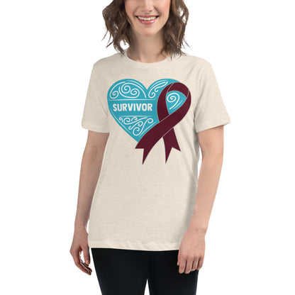 Survivor Teal Multiple Myeloma Cancer -- Womens Relaxed T Shirt