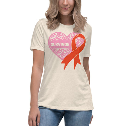 Survivor Pink Leukemia Cancer -- Womens Relaxed T Shirt