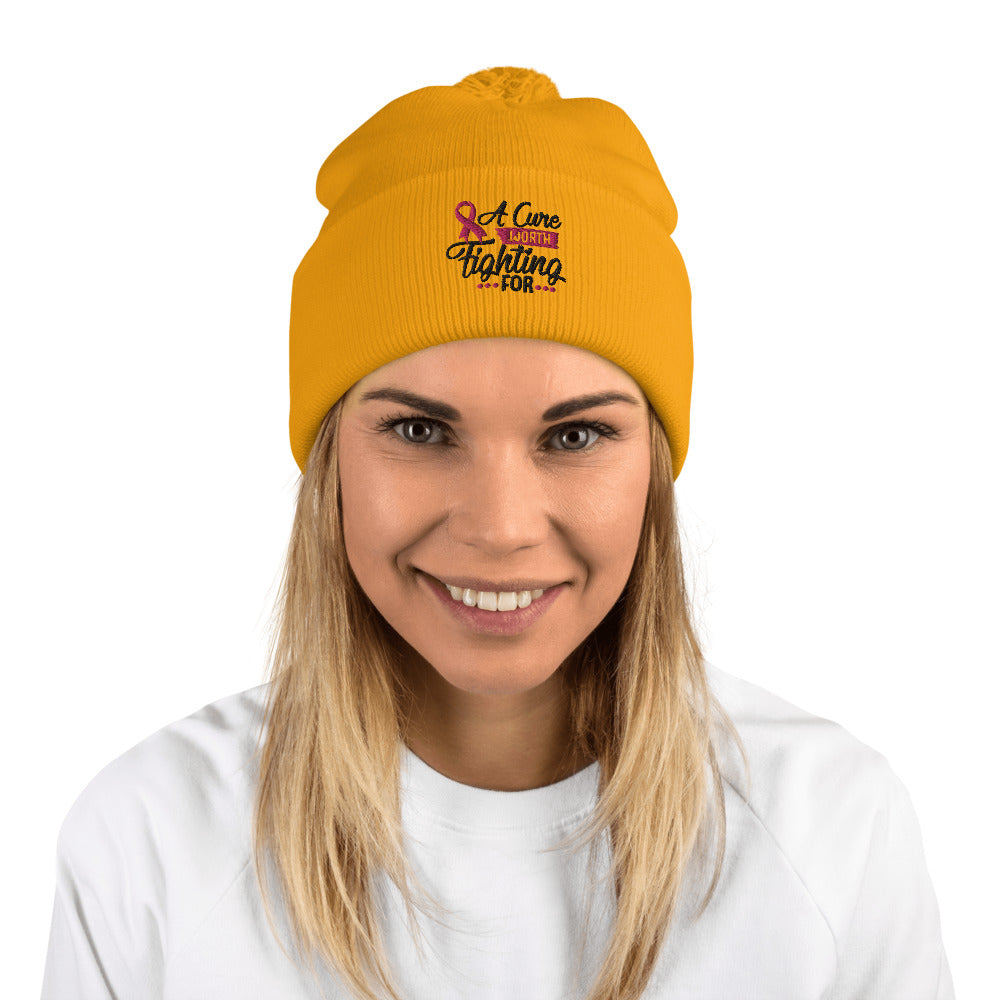 A Cure Worth Fighting For - Pom-Pom Beanie