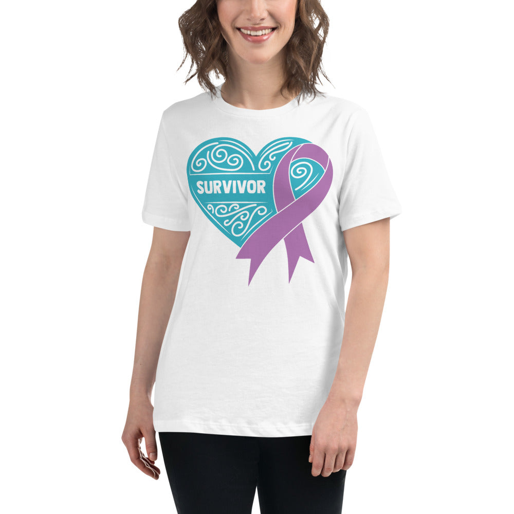 Survivor Teal Pancreatic Cancer -- Womens Relaxed T Shirt