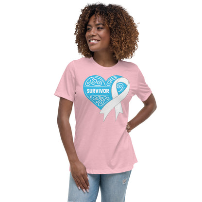 Survivor Blue Lung Cancer -- Womens Relaxed T Shirt