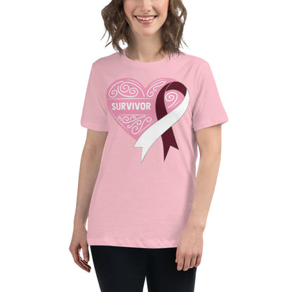 Survivor Pink Head and Neck Cancer -- Womens Relaxed T Shirt