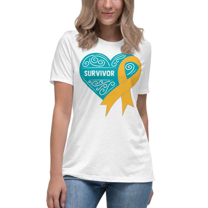 Survivor Teal Appendix Cancer -- Womens Relaxed T Shirt