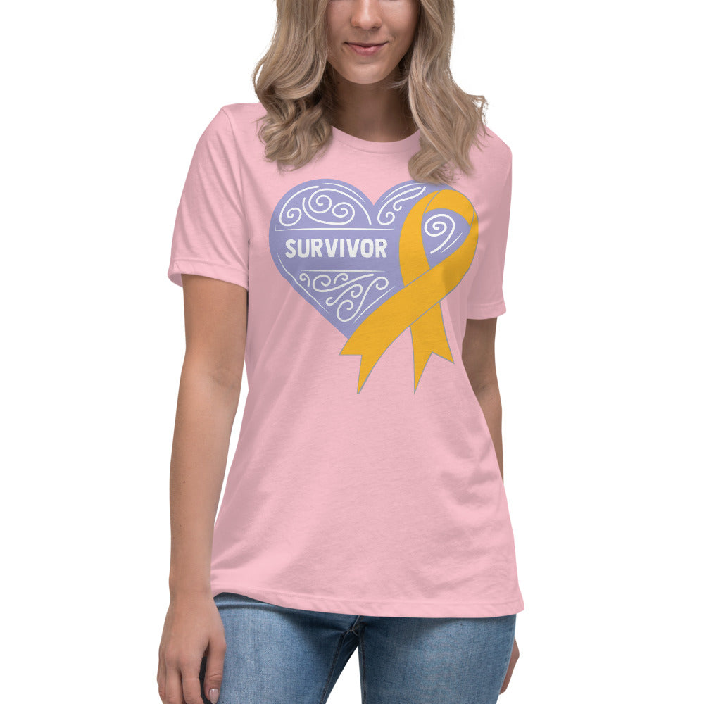 Survivor Lavender Appendix Cancer -- Womens Relaxed T Shirt