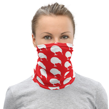 NZ Kiwi white Red - Neck Gaiter