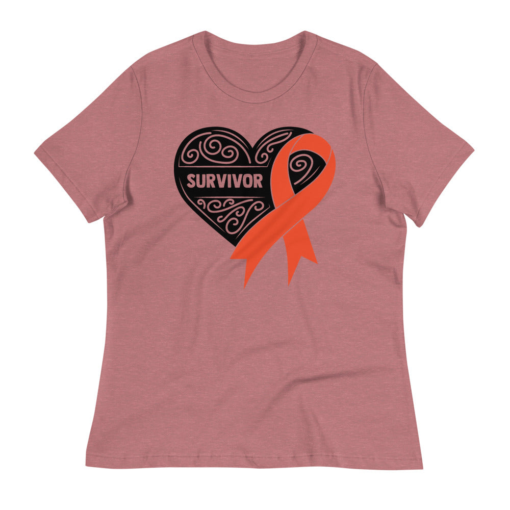 Survivor Black Leukemia Cancer -- Womens Relaxed T Shirt