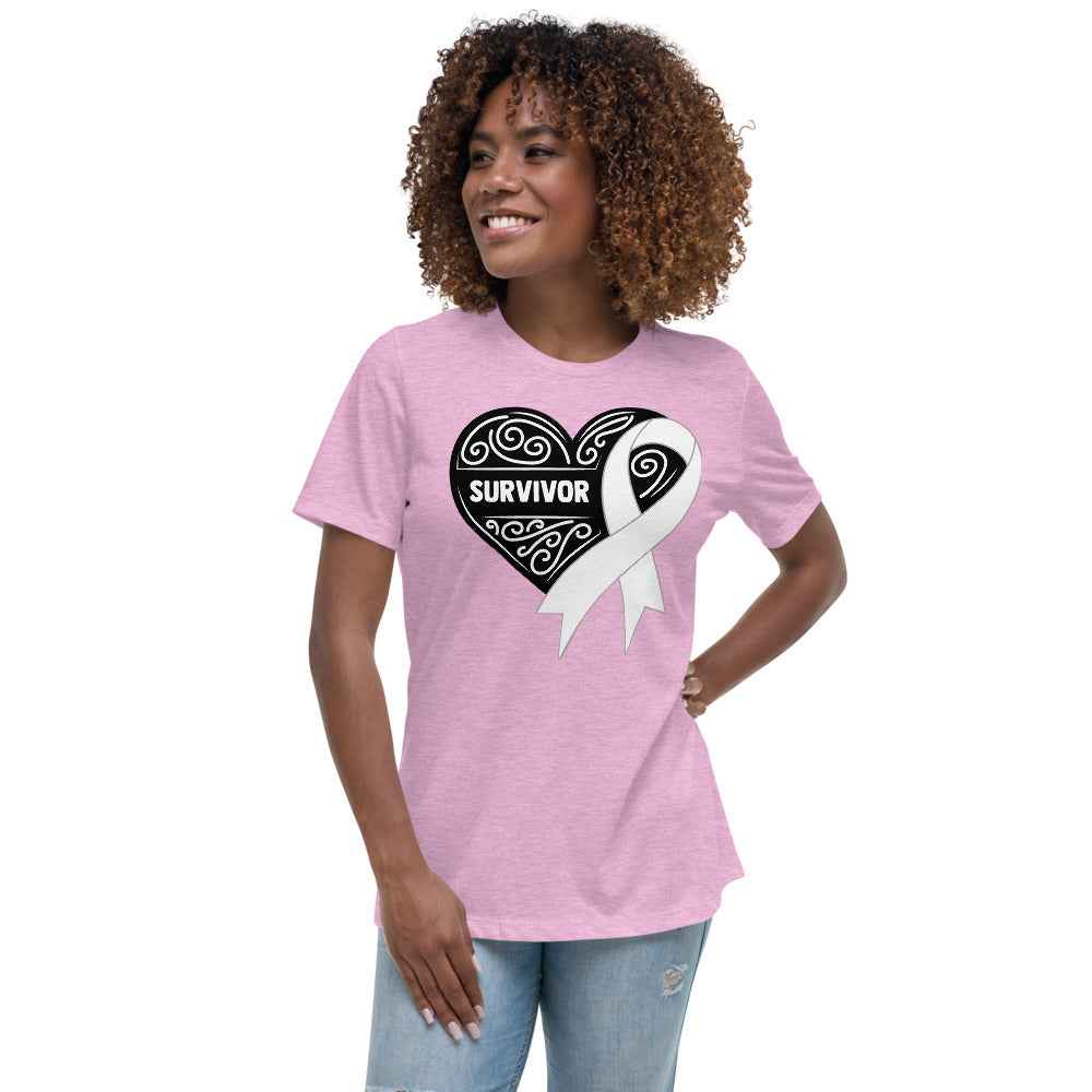 Survivor Black Breast Cancer -- Womens Relaxed T Shirt