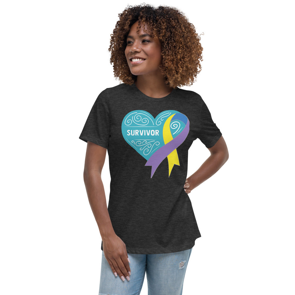 Survivor Teal Bladder Cancer -- Womens Relaxed T Shirt