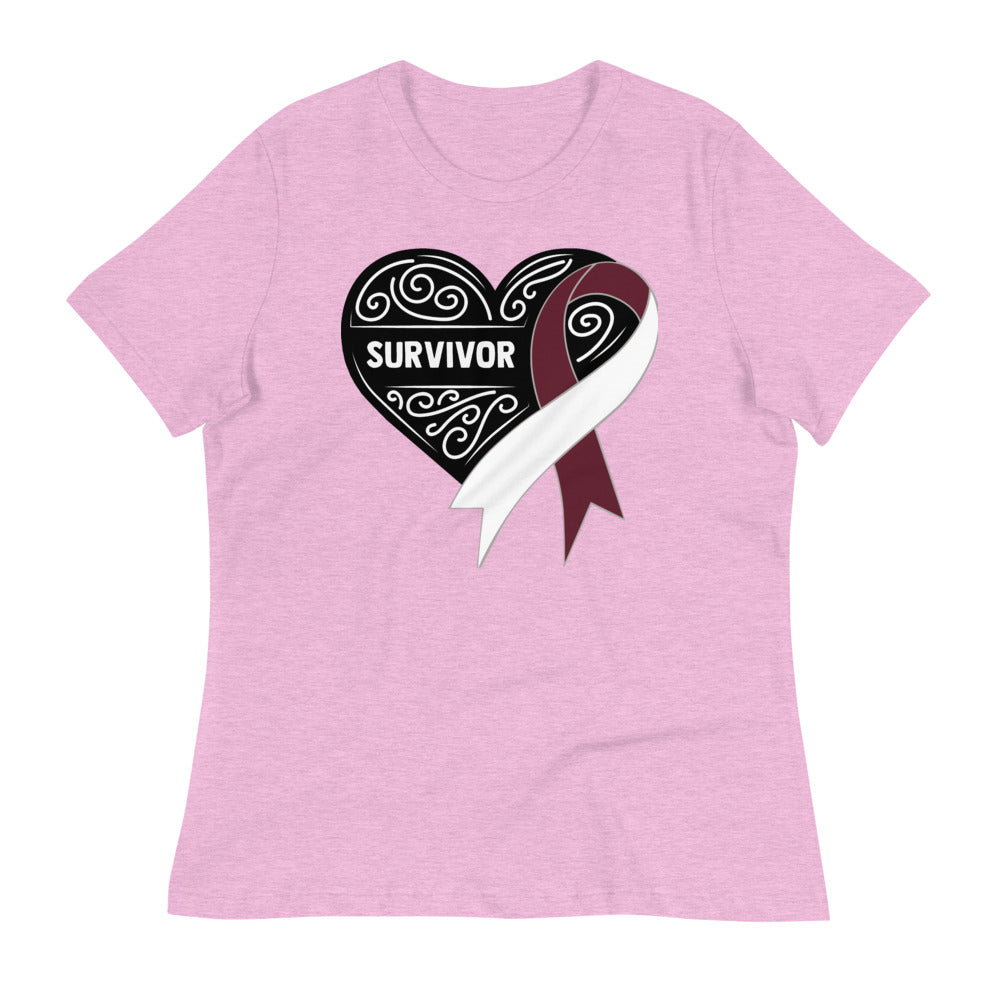 Survivor Black Head and Neck Cancer -- Womens Relaxed T Shirt