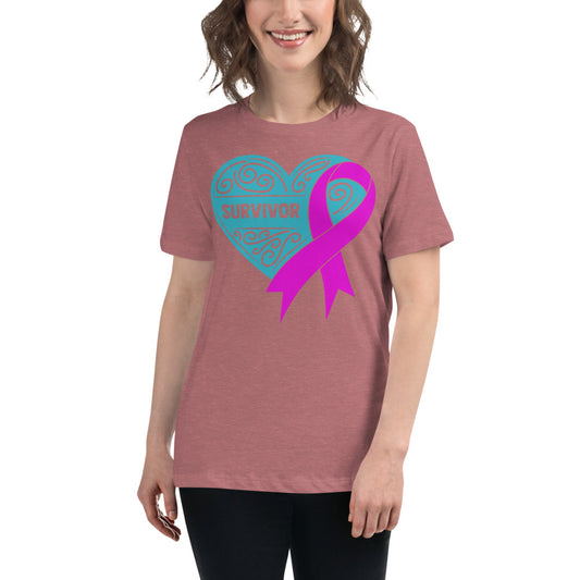 Survivor Teal Breast Cancer -- Womens Relaxed T Shirt