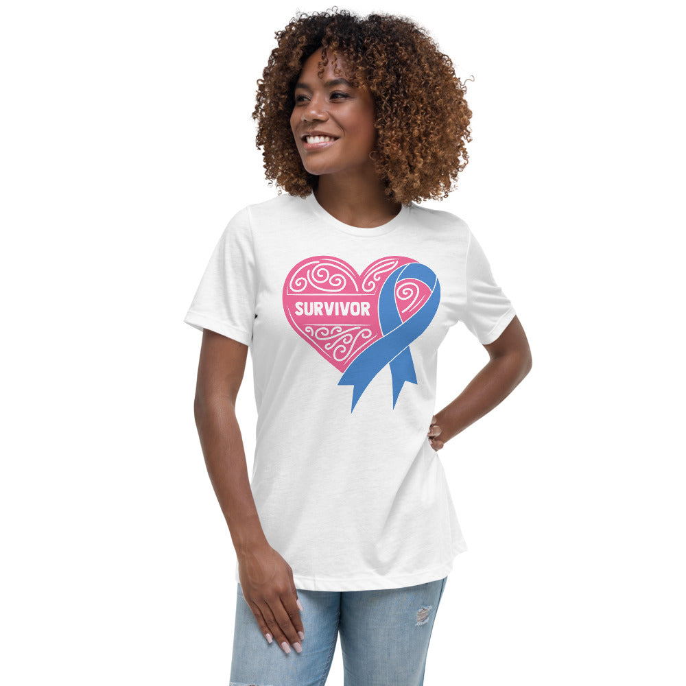 Survivor Pink Colon Cancer -- Womens Relaxed T Shirt