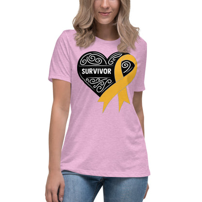 Survivor Black Appendix Cancer -- Womens Relaxed T Shirt