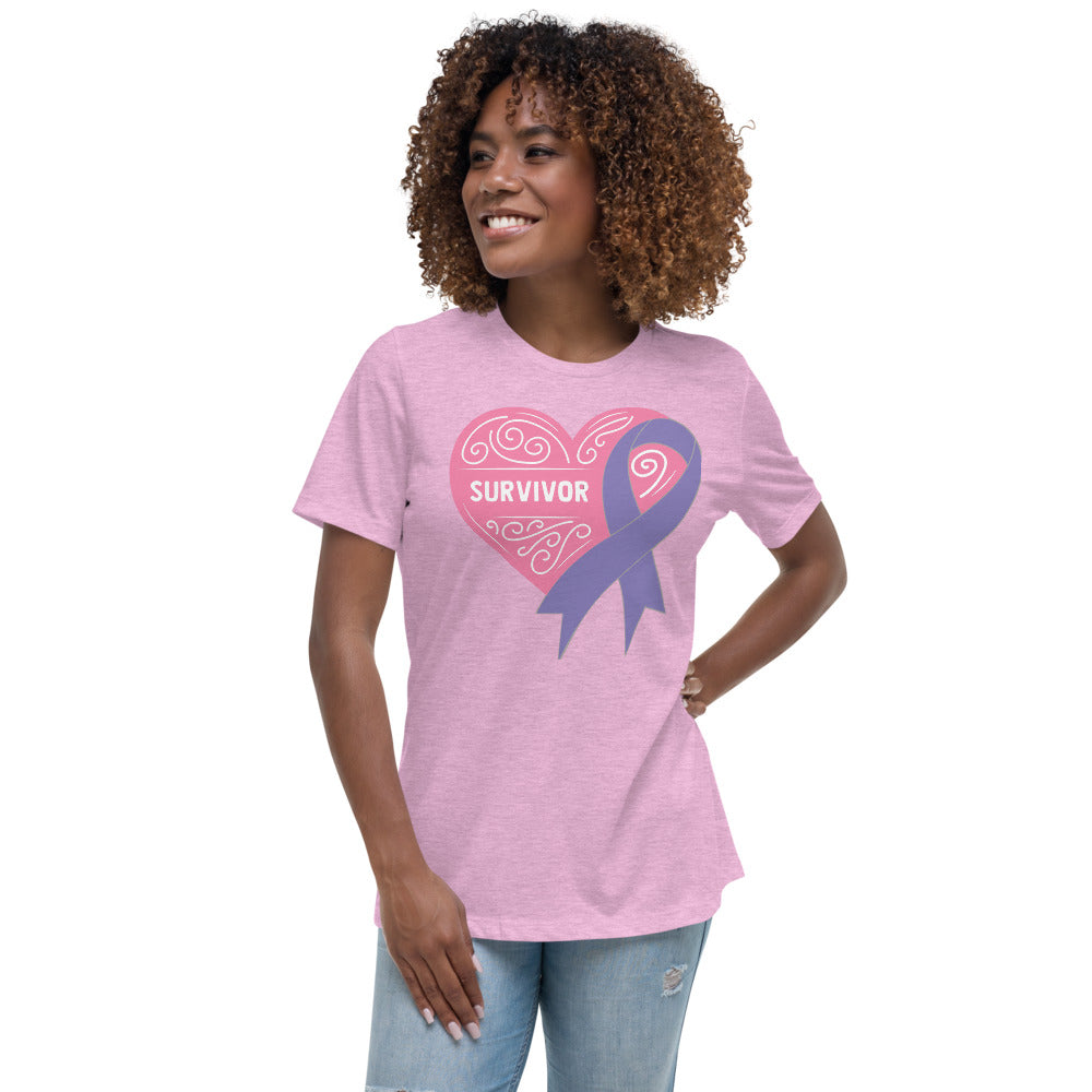 Survivor Pink Hodgkin Lymphoma Cancer -- Womens Relaxed T Shirt