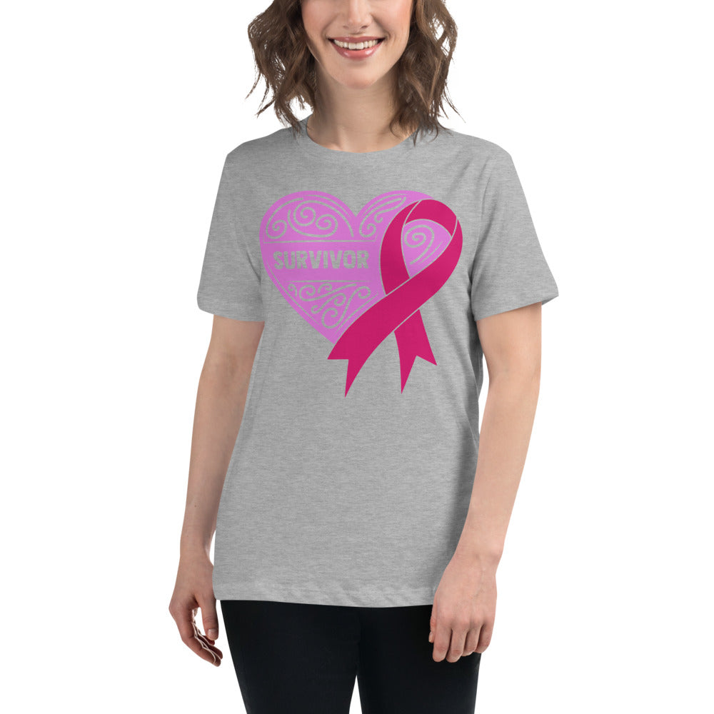 Survivor Pink Breast Cancer -- Womens Relaxed T Shirt