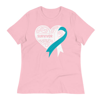 Survivor White Cervical Cancer -- Womens Relaxed T Shirt