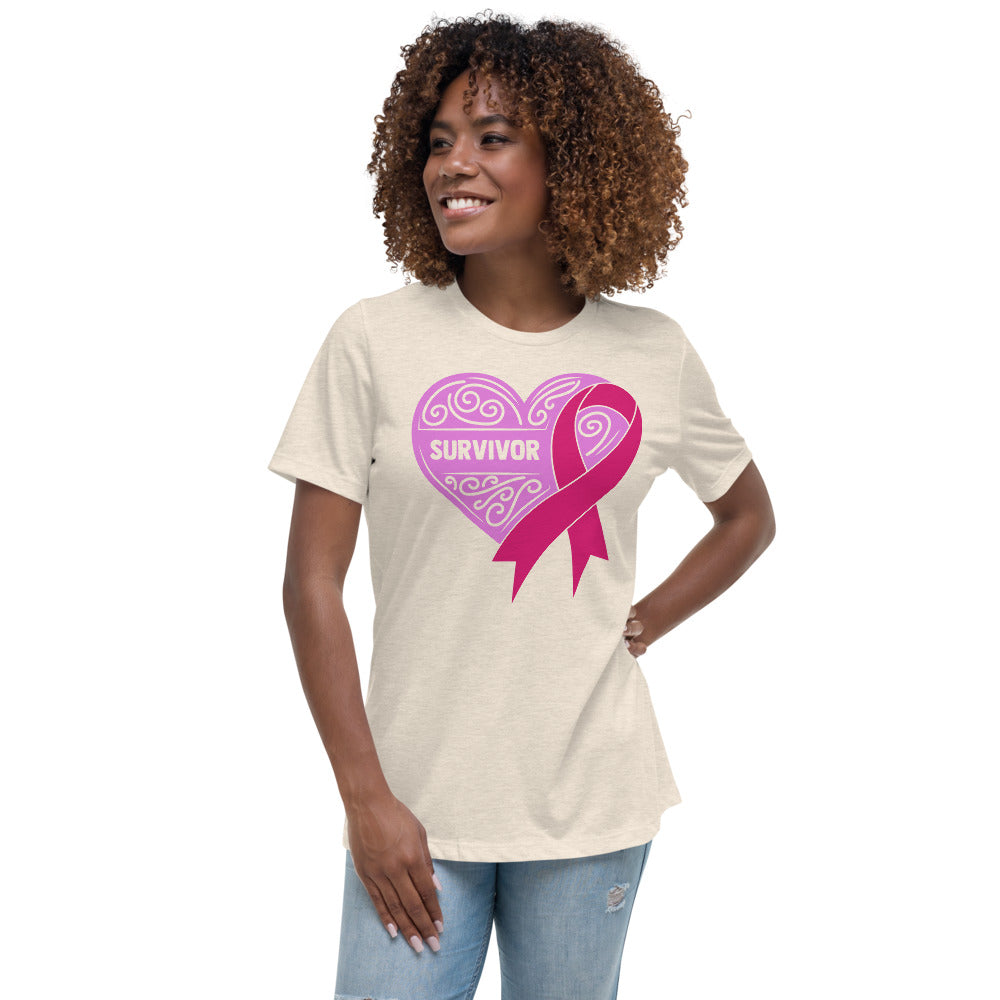 Survivor Pink Breast Cancer -- Womens Relaxed T Shirt