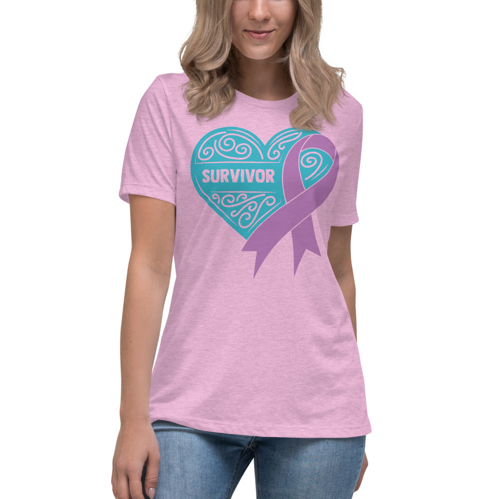 Survivor Teal Pancreatic Cancer -- Womens Relaxed T Shirt