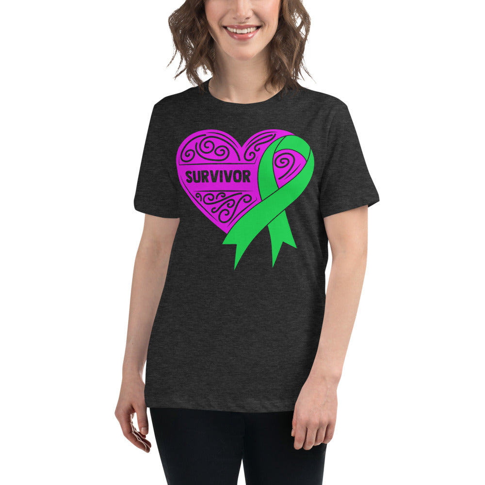 Survivor Pink Lymphoma Cancer -- Womens Relaxed T Shirt