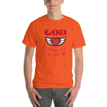 God is watching over my cancer fight - Short Sleeve T-Shirt