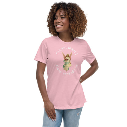 God sent an angel cancer won't take me - Women's Relaxed T-Shirt