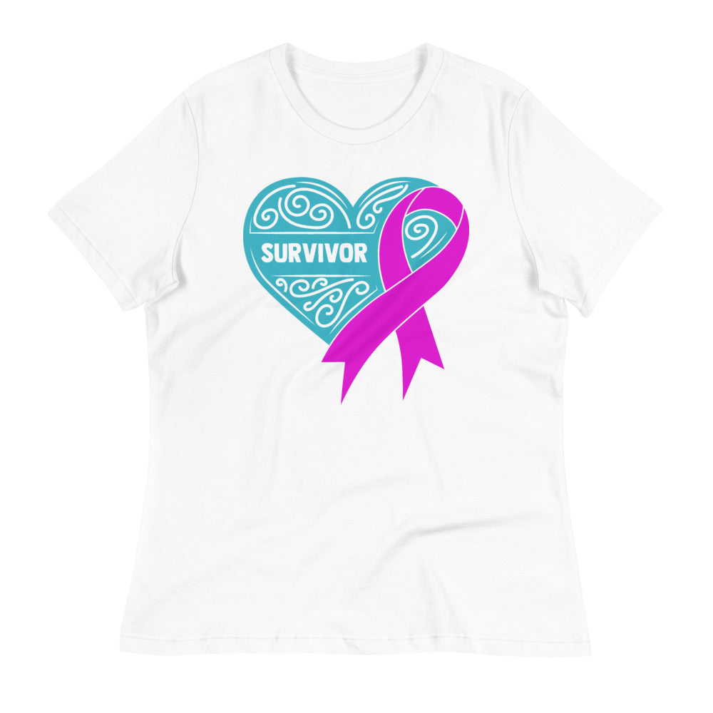 Survivor Teal Breast Cancer -- Womens Relaxed T Shirt