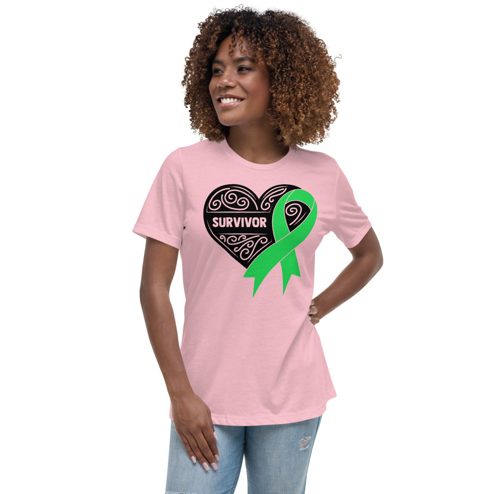 Survivor Black Lymphoma Cancer -- Womens Relaxed T Shirt