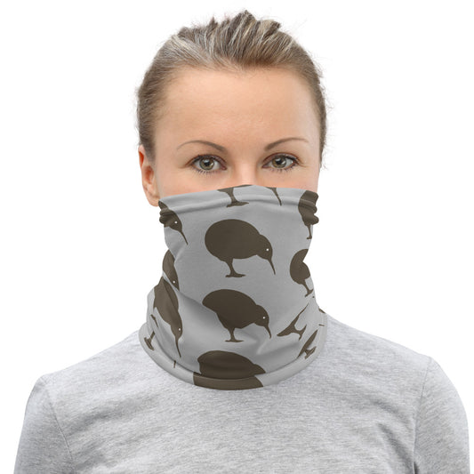 NZ Kiwi brown Light Grey - Neck Gaiter