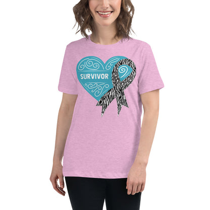 Survivor Blue Carcanoid Cancer -- Womens Relaxed T Shirt