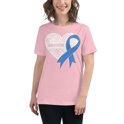 Survivor White Colon Cancer -- Womens Relaxed T Shirt