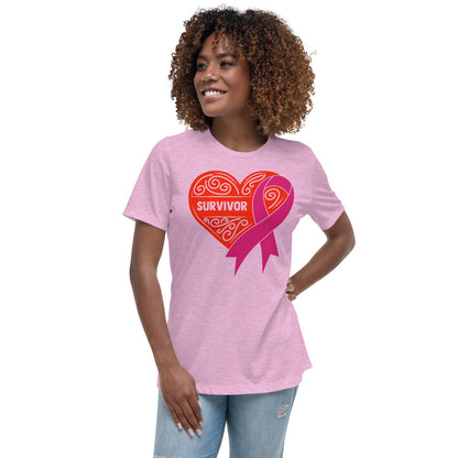 Survivor Red Breast Cancer -- Womens Relaxed T Shirt