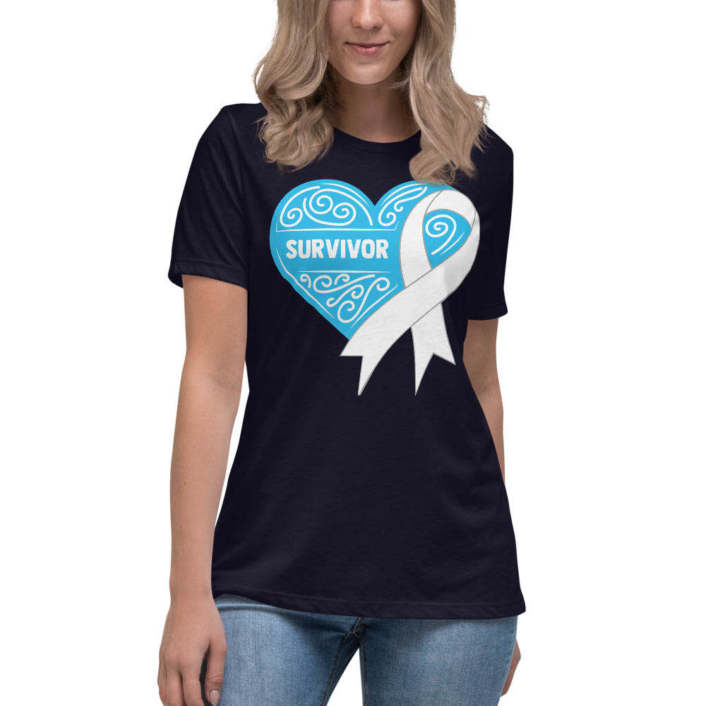 Survivor Blue Lung Cancer -- Womens Relaxed T Shirt