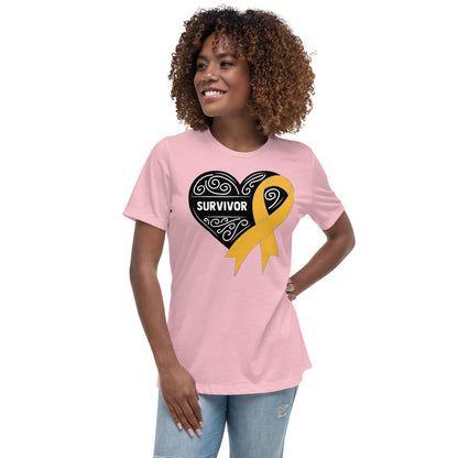 Survivor Black Appendix Cancer -- Womens Relaxed T Shirt