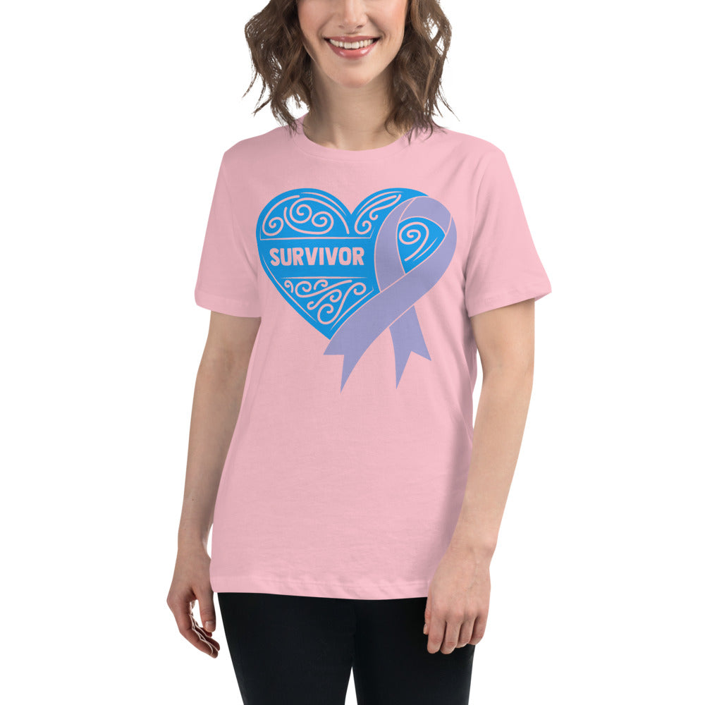 Survivor Blue Stomach Cancer -- Womens Relaxed T Shirt