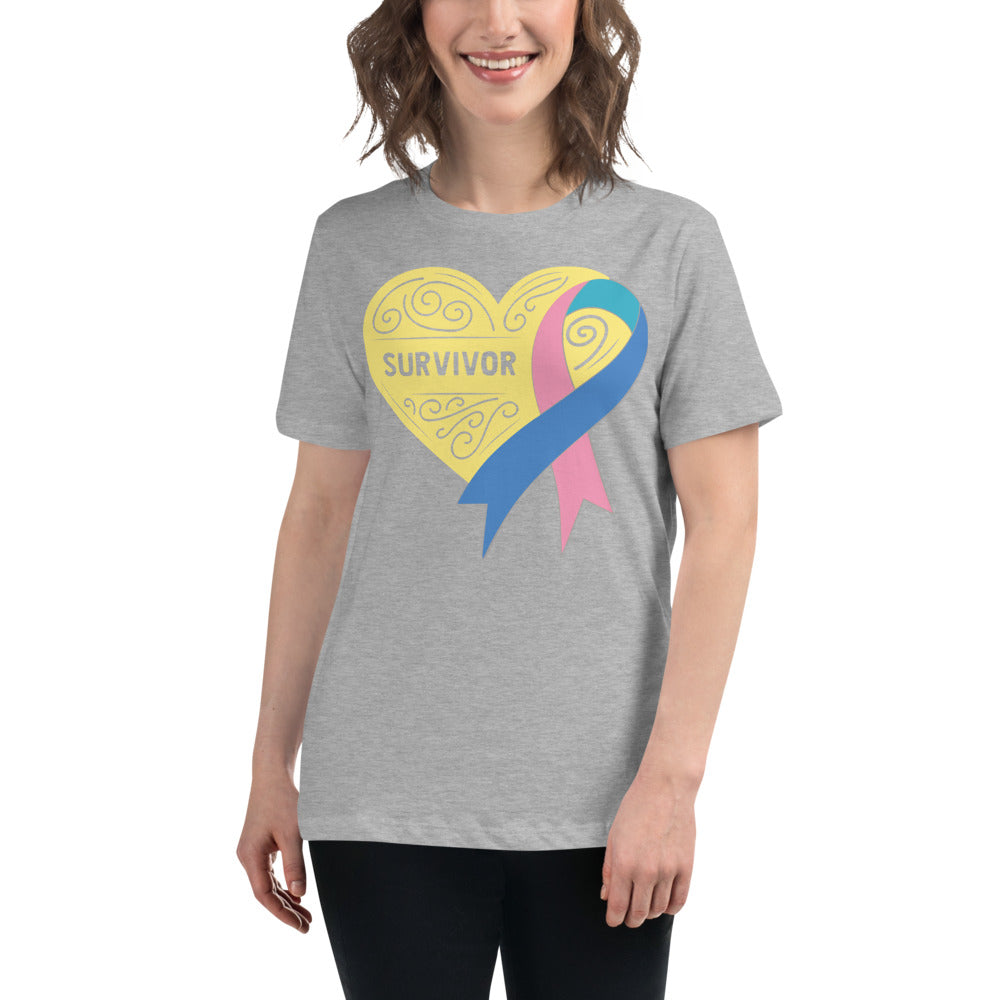 Survivor Cream Thyroid Cancer -- Womens Relaxed T Shirt