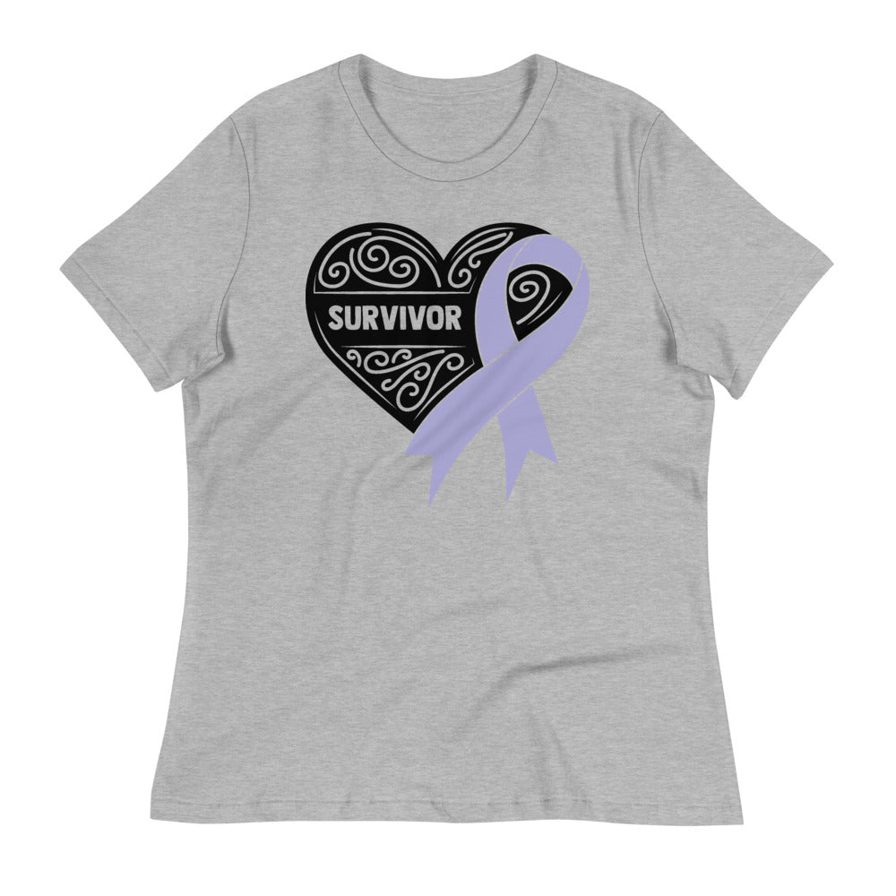 Survivor Black Stomach Cancer -- Womens Relaxed T Shirt