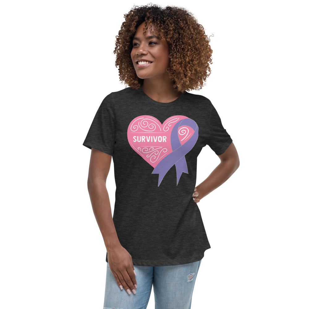 Survivor Pink Hodgkin Lymphoma Cancer -- Womens Relaxed T Shirt