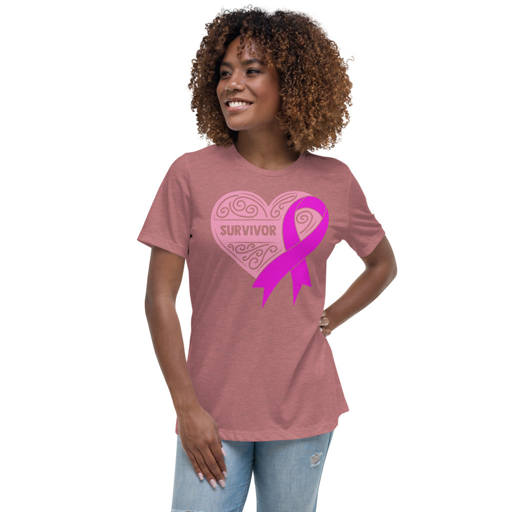 Survivor Soft Pink Breast Cancer -- Womens Relaxed T Shirt