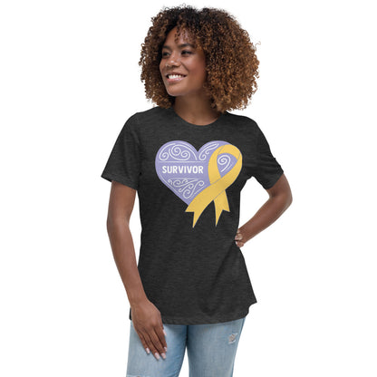 Survivor Lavender Childhood Cancer -- Womens Relaxed T Shirt